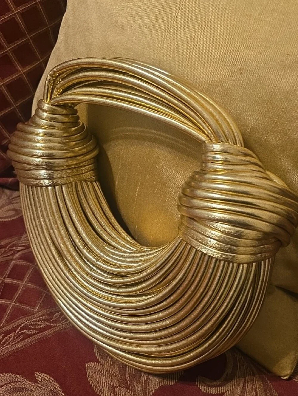 Gold Coil Wrapped Statement Handbag - Women Accessories